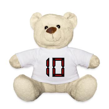 10. 10 JAHRE. 10-JÄHRIGES JUBILÄUM. GEBURTSTAG 10 JAHRE. - Teddy - Weiß - Vorne