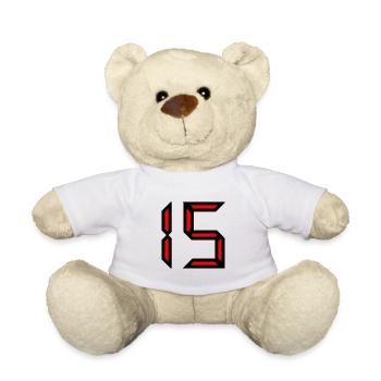 15. 15 ANS. 15e ANNIVERSAIRE. ANNIVERSAIRE 15 ANS. - Nounours - blanc - Devant