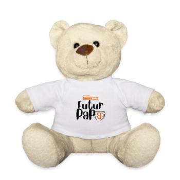 futur papa en chargement, cadeau humour père - Nounours - blanc - Devant