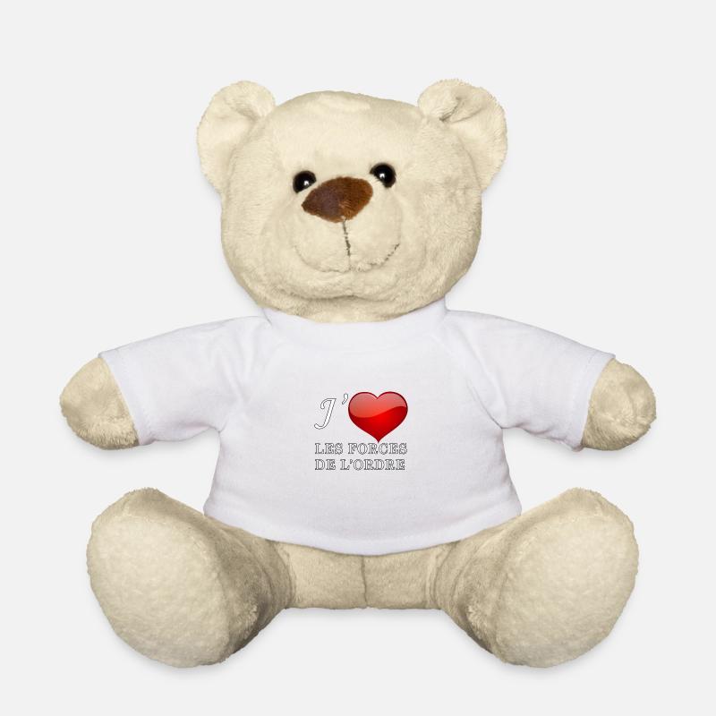 Ich liebe die Polizei. - Teddy - Weiß