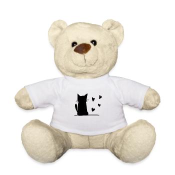 Cat Heart Symbol - Teddy Bear - white - Front