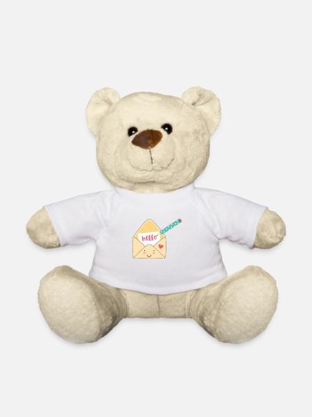 Letter with pen - Teddy Bear - white