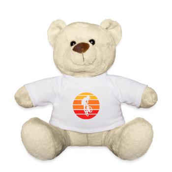 Retro Mountain Bike Rennfahrer Gift - Teddy - Weiß - Vorne