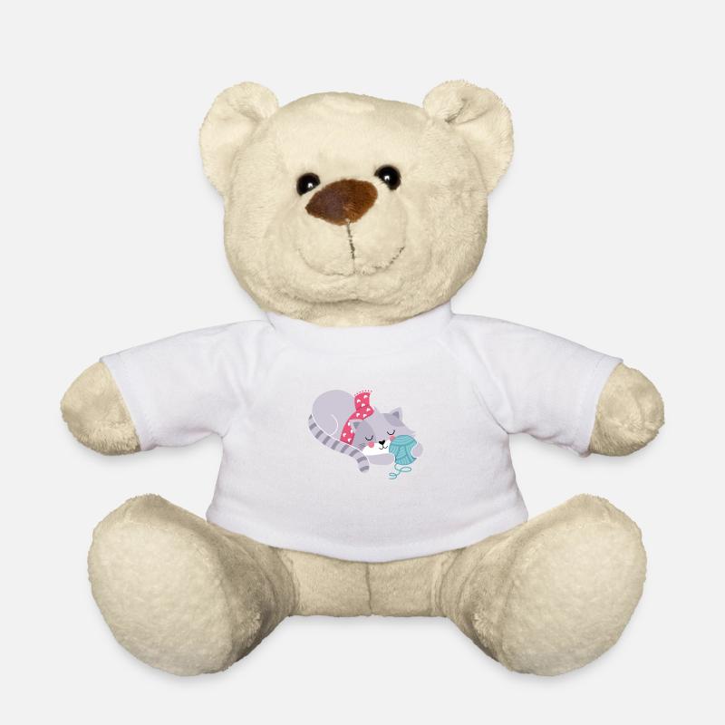 Cat with woolly tuber - Teddy Bear - white