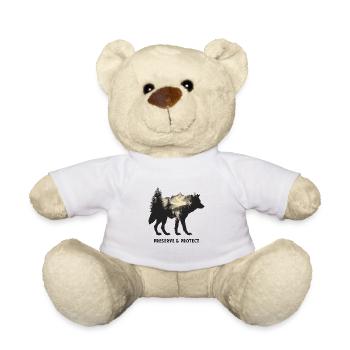 Wolf Wolves Wilderness Howl Forest Preserve & Protect - Nounours - blanc - Devant