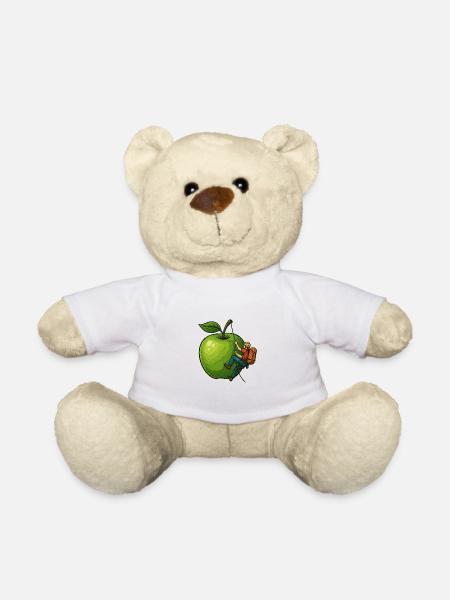 Mountaineers and a green apple - Teddy Bear - white