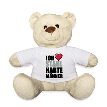 Stahlharte Männer Geschenk - Teddy - Weiß - Vorne