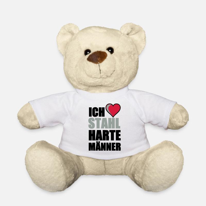 Stahlharte Männer Geschenk - Teddy - Weiß