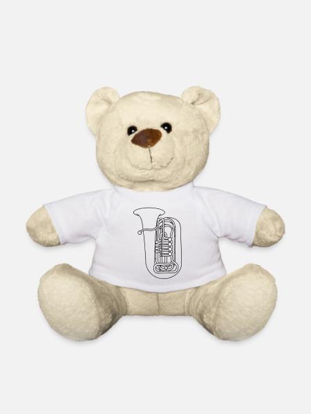 TUBA brass - Teddy Bear - white