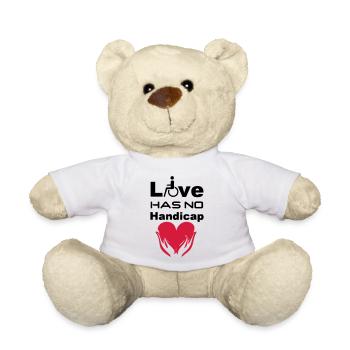 Liebe Behinderung Rollstuhl Spruch Geschenk - Teddy - Weiß - Vorne