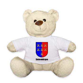 Wappen der Siebenbürger Sachsen "Siebenbürgen" - Teddy - Weiß - Vorne