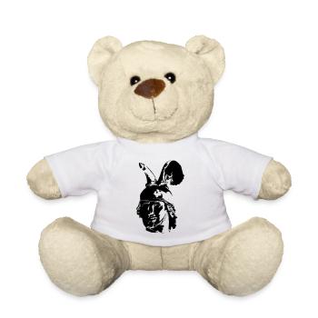 Kopf des Hermannsdenkmals - einfarbig, schlicht - Teddy - Weiß - Vorne