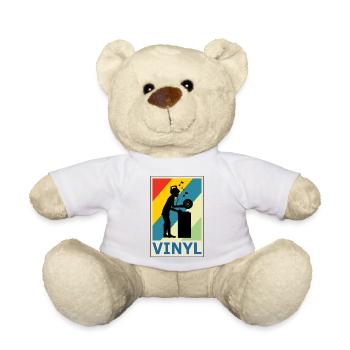 Retro Vintage Style DJ Deejee Vinyl Record - Teddy Bear - white - Front