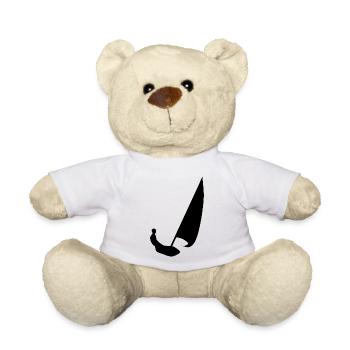 Abstrakter Segler in Schwarz Weiß - Teddy - Weiß - Vorne