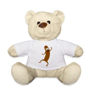 Bratwurst dansante humoristique - Nounours - blanc - Devant