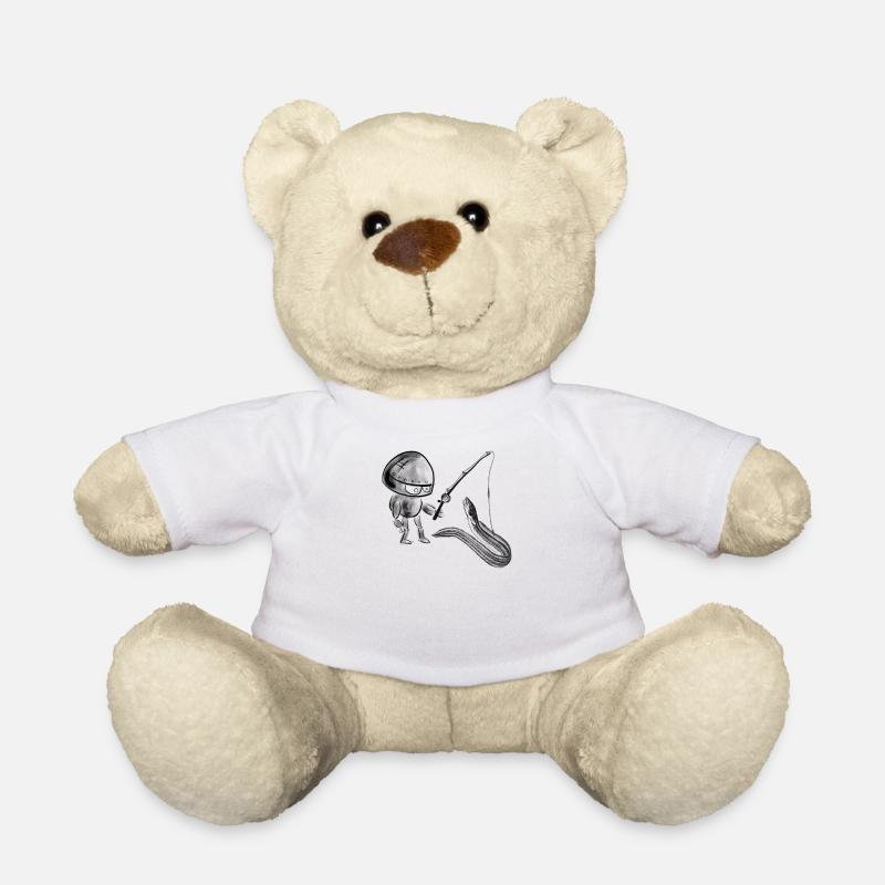Roboter angelt einen Aal - Teddy - Weiß