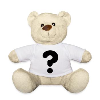 Bild-Fragezeichen # - Teddy - Weiß - Vorne