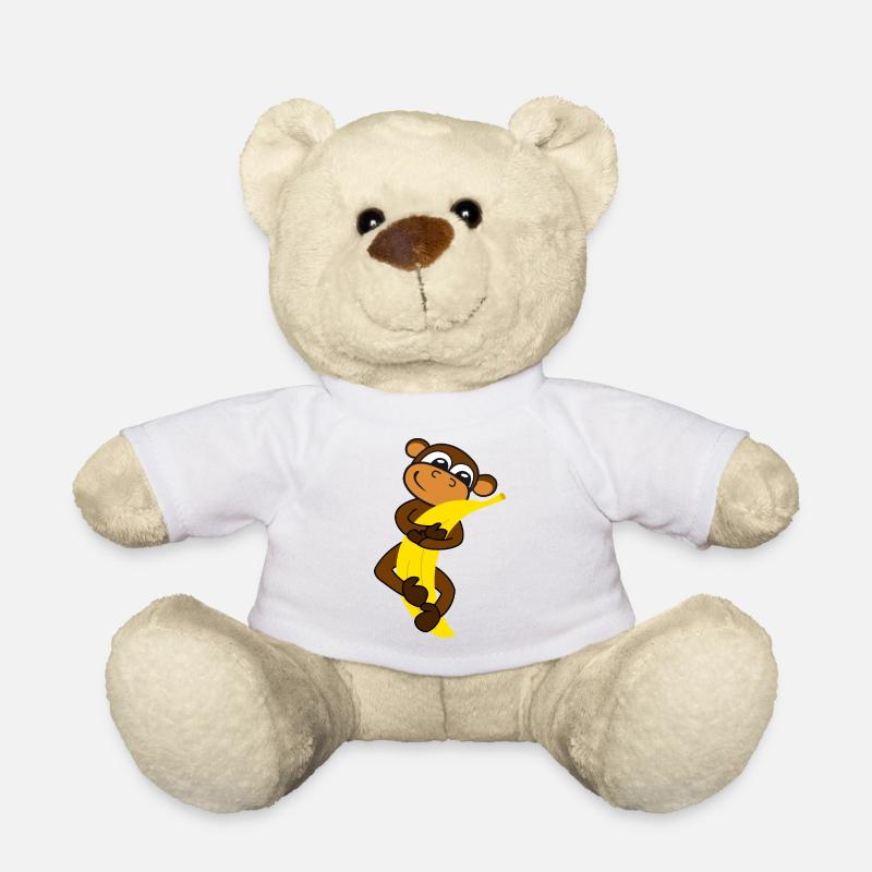 Affe mit Lieblingsbanane - Teddy - Weiß