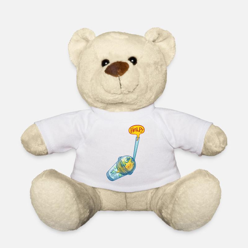 Poisson-globe dans verre plastique demande d'aide - Nounours - blanc