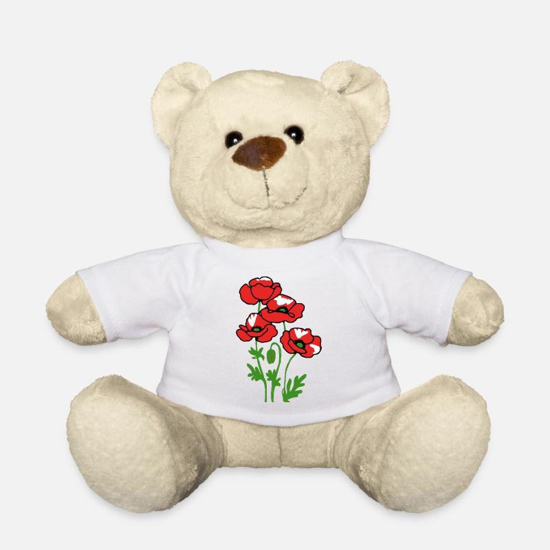 coquelicots - Nounours - blanc