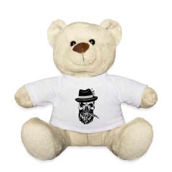 Hipster Skull Totenkopf mit Bayernhut - Teddy - Weiß - Vorne
