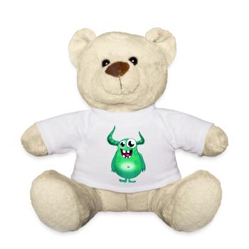 Monster gruen - Teddy - Weiß - Vorne
