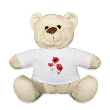 Mohn Aquarell - Teddy - Weiß - Vorne