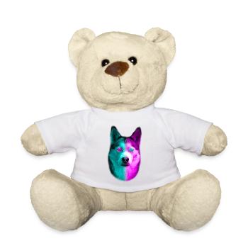 Husky Neon Avec des yeux de couleur néon Et fourrure - Nounours - blanc - Devant