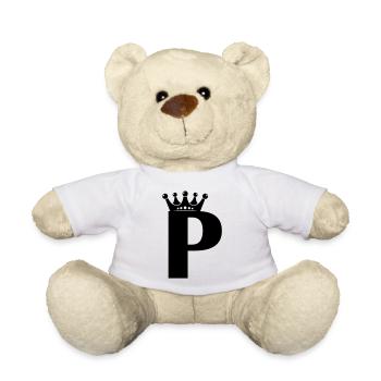 Couronne de lettre P - Nounours - blanc - Devant