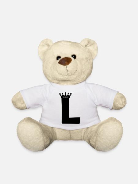 Buchstabe L Krone - Teddy - Weiß