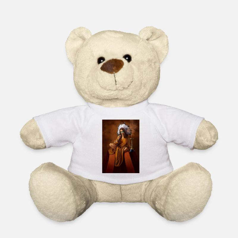 Weiblicher indischer Schamane mit Kopfschmuck - Teddy - Weiß