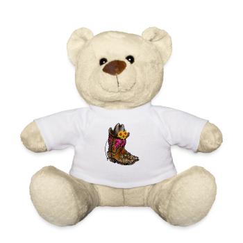 Des bottes de cow-boy - Nounours - blanc - Devant
