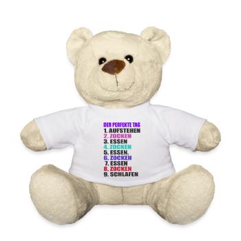 Der perfekte Tag zocken Gamer Geschenk - Teddy - Weiß - Vorne