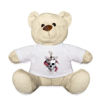 Skullcross Bee Tattoo Design - Teddy Bear - white - Front