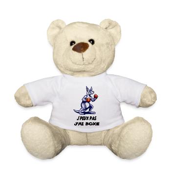 J'peux pas j'ai boxe, boxe anglaise kangourou - Nounours - blanc - Devant