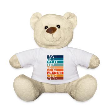Rette die Erde, es ist der einzige Planet mit Wein - Teddy - Weiß - Vorne