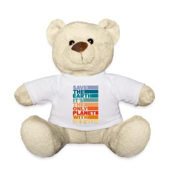 Die Erde ist der einzige Planet mit Whisky - Teddy - Weiß - Vorne