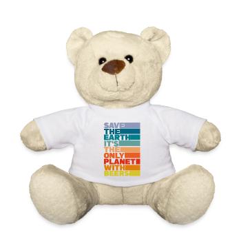 Rette die Erde, es ist der einzige Planet mit Bier - Teddy - Weiß - Vorne