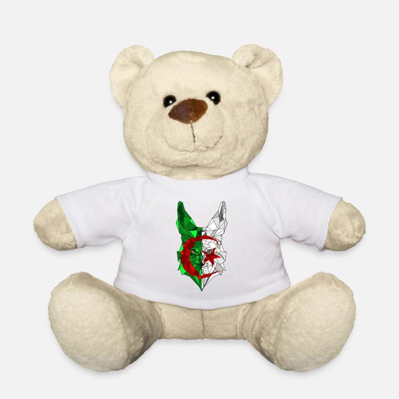 Fennec et drapeau de l'Algérie en polysphère 3 - Nounours - blanc