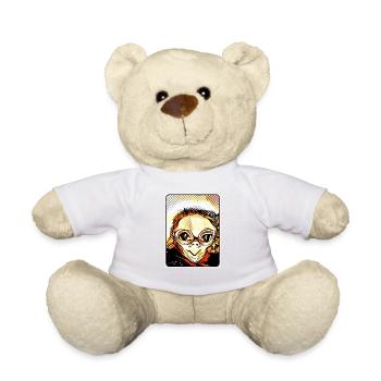 Knuffiger Alien (DDP 2:3, dot grid) - Teddy Bear - white - Front