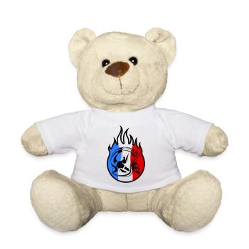 casque sp flamme 3b - Nounours - blanc - Devant