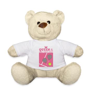 Padel Paddel Tennis Sport Königin Herz I Geschenk - Teddy - Weiß - Vorne