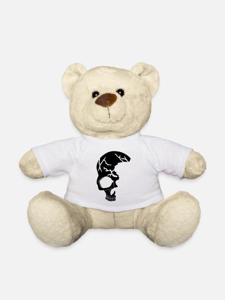 Demi-crâne noir - Nounours - blanc