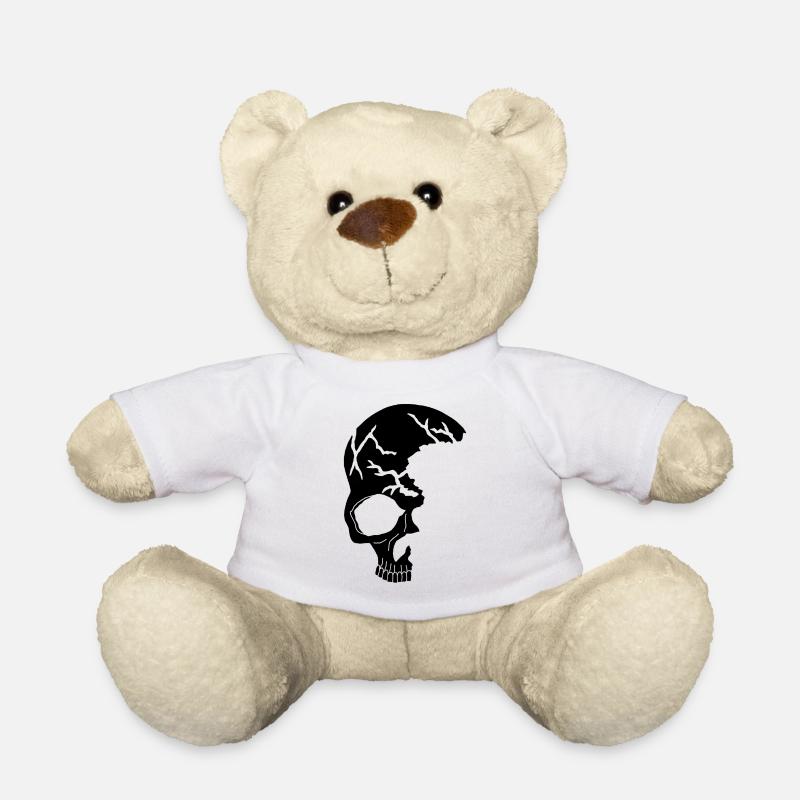 Demi-crâne noir - Nounours - blanc