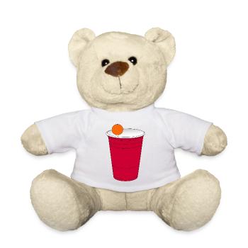 BEER PONG Red Cup Ball, Party College Trinkspiele - Teddy - Weiß - Vorne