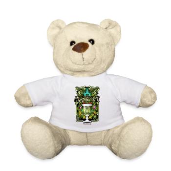 Absinthe T-Shirt Design Tiffanyglas Grüne Fee - Teddy - Weiß - Vorne