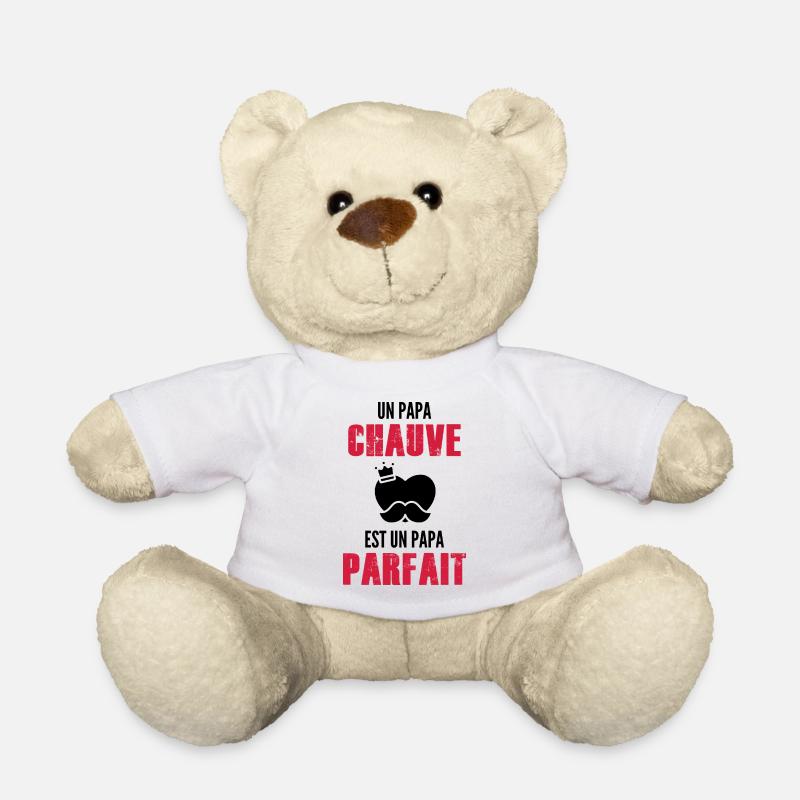 papa chauve - papa parfait - Nounours - blanc