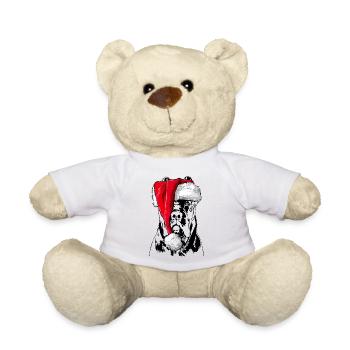 Santa CANE CORSO Christmas Dogs Dog Wilsigns - Teddy Bear - white - Front