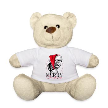 Père Noël STAFFORDSHIRE BULL TERRIER Joyeux Noël - Nounours - blanc - Devant