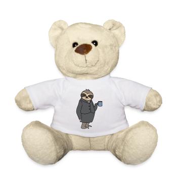Faultier Frau Büro Kollegin Arbeitskollegin Chefin - Teddy - Weiß - Vorne